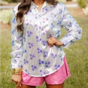 EUC gee gee sequin star top - size medium